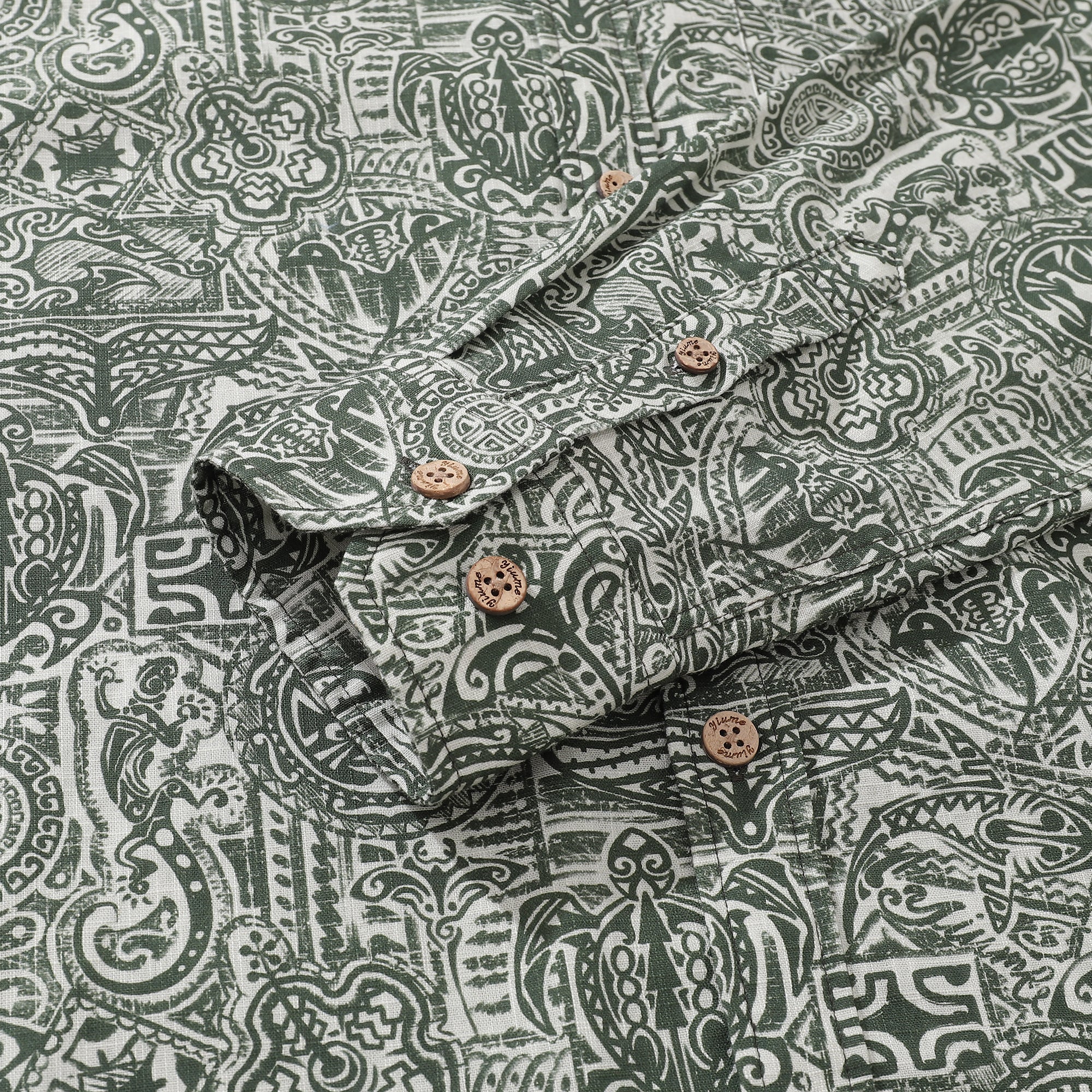 Long Sleeve Hawaiian Shirt For Men Guardian Totem Cotton Button-down Aloha Shirt - Che Cose Belle