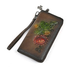 Long Wallet Fashion Embossed Zipper Clutch Purse Phone Bag - Che Cose Belle