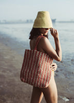 Louisa Striped Straw Tote Bag - Che Cose Belle