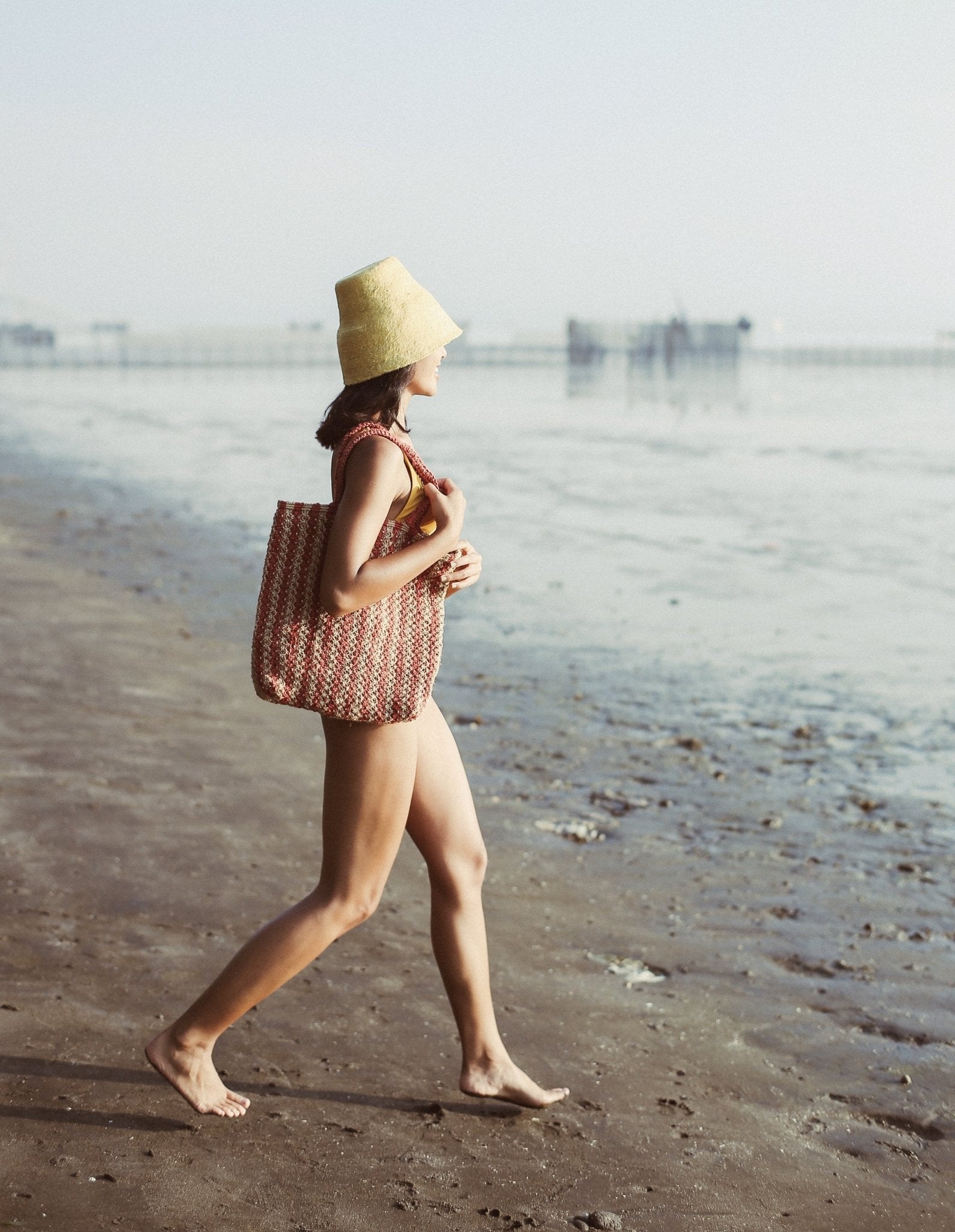 Louisa Striped Straw Tote Bag - Che Cose Belle