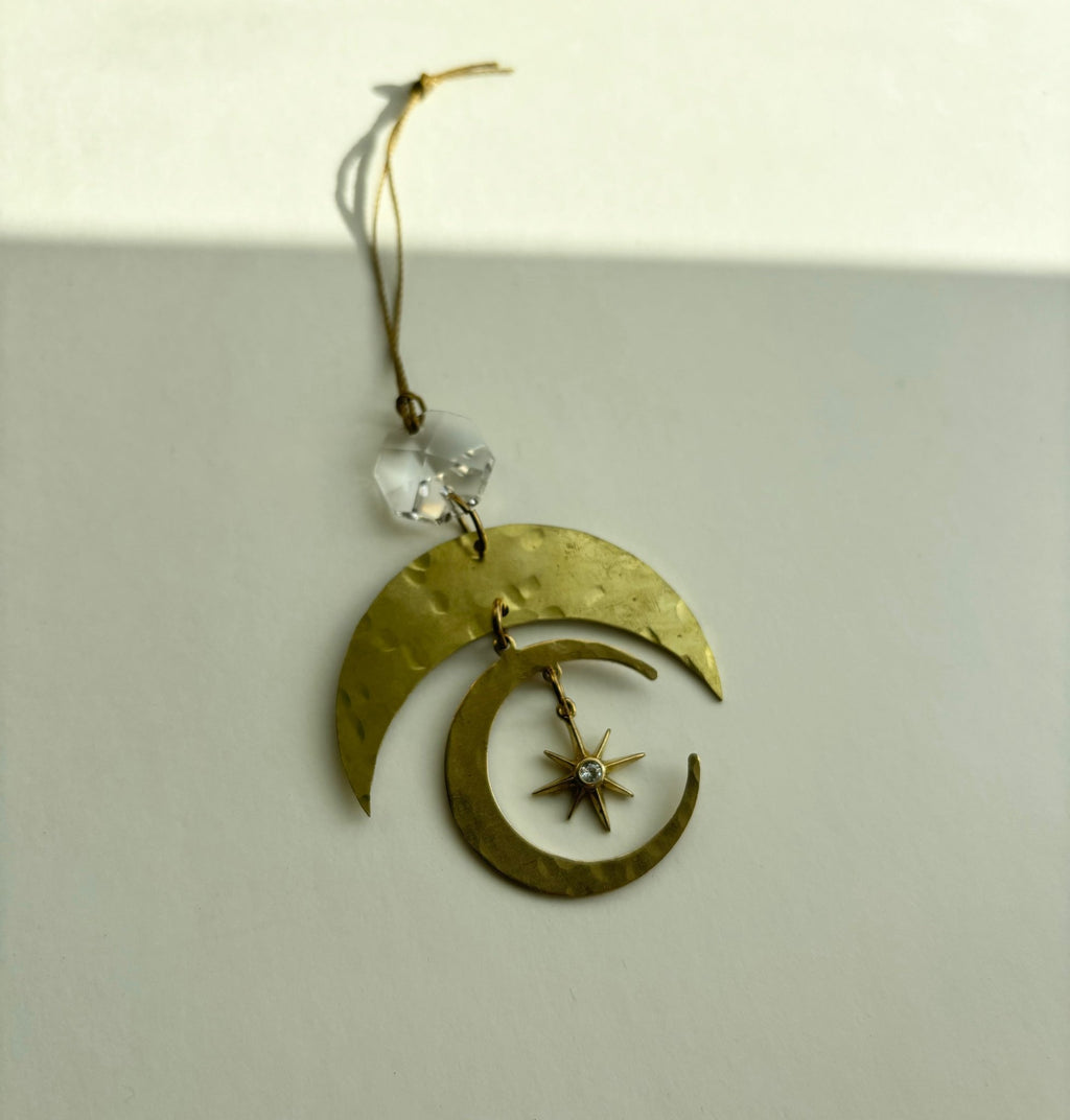 Love and Stardust Oranment with Vintage Glass Crystal - Che Cose Belle