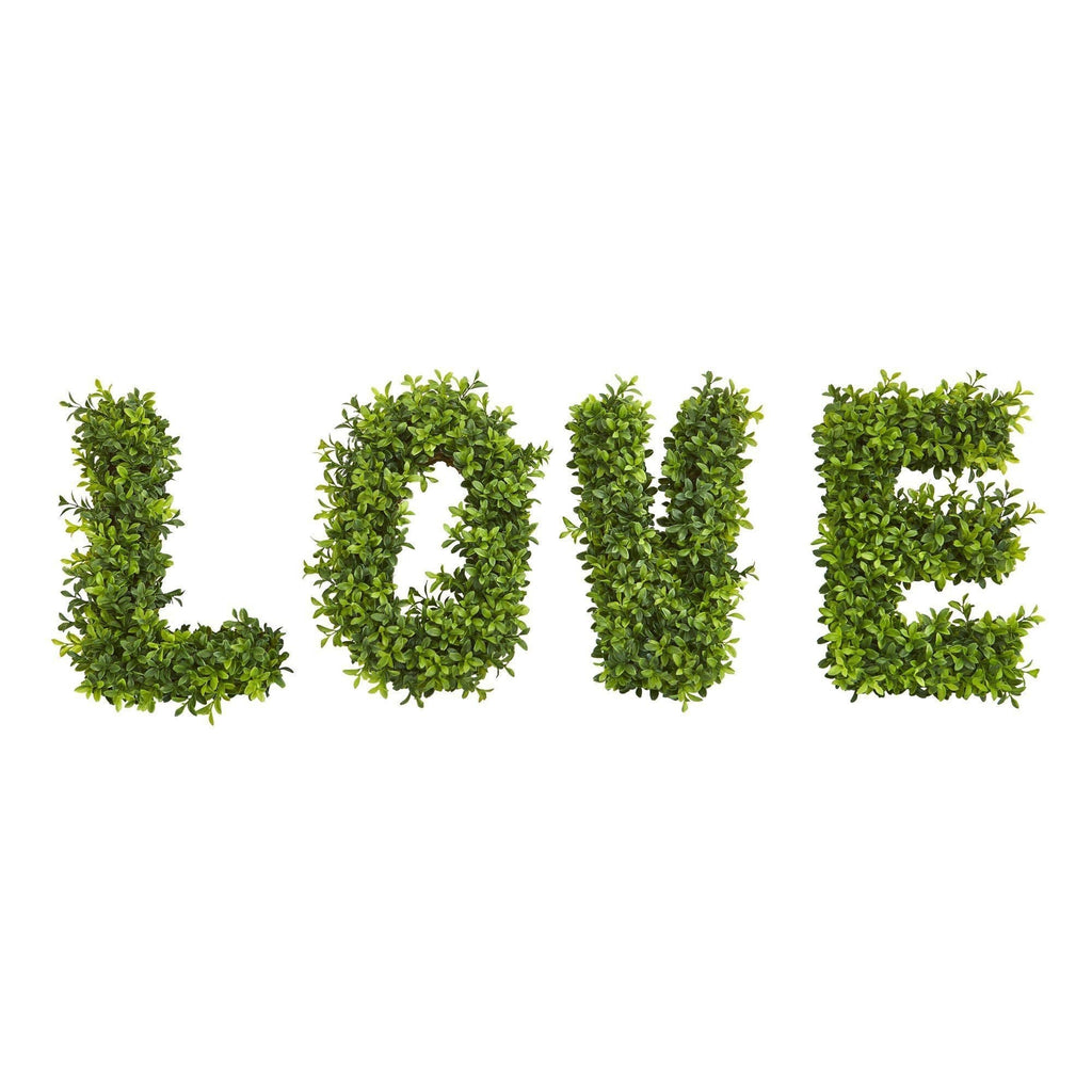 “LOVE” Boxwood Artificial Wall Decoration (Indoor/Outdoor) Trellis - Che Cose Belle