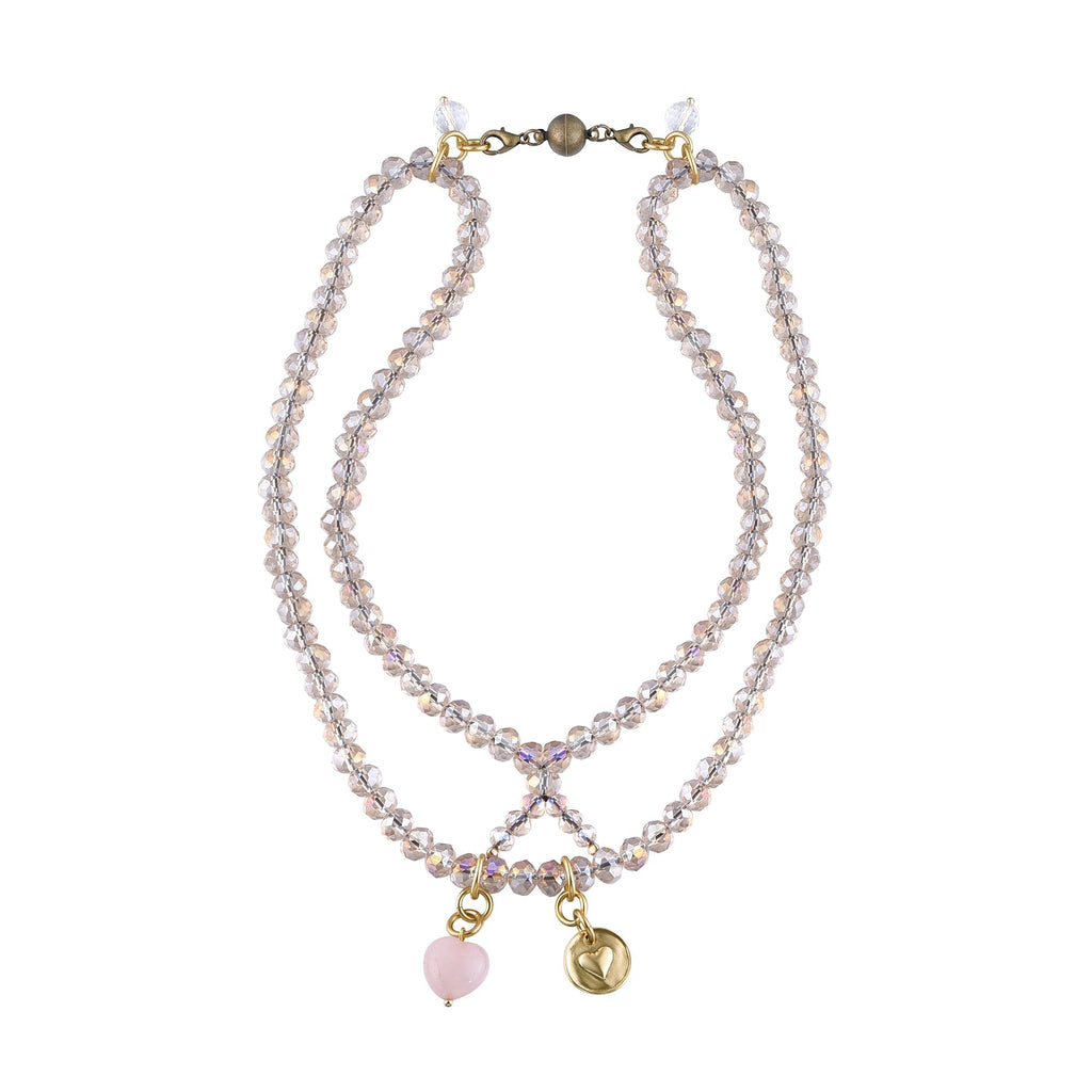 Love Heart Crystal Boho Wrap Bracelet/Necklace - Che Cose Belle