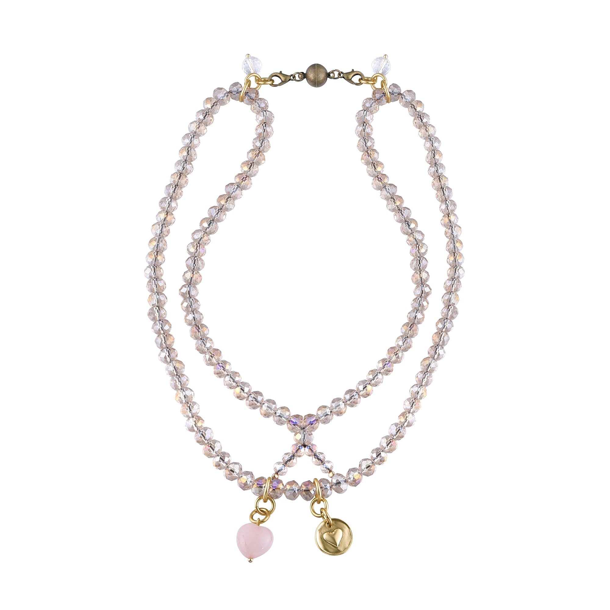 Love Heart Crystal Boho Wrap Bracelet/Necklace - Che Cose Belle