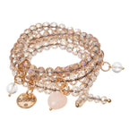 Love Heart Crystal Boho Wrap Bracelet/Necklace - Che Cose Belle