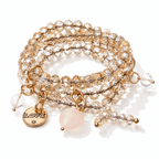 Love Heart Crystal Boho Wrap Bracelet/Necklace - Che Cose Belle