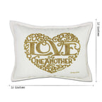 Love Heart Love Letters Hand-Embroidered Pillow - Available in Gold or Silver by CatStudio