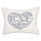 Love Heart Love Letters Hand-Embroidered Pillow - Available in Gold or Silver by CatStudio - Che Cose Belle