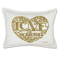 Love Heart Love Letters Hand-Embroidered Pillow - Available in Gold or Silver by CatStudio - Che Cose Belle