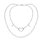 Love Open Heart Long Chain Necklace - Che Cose Belle