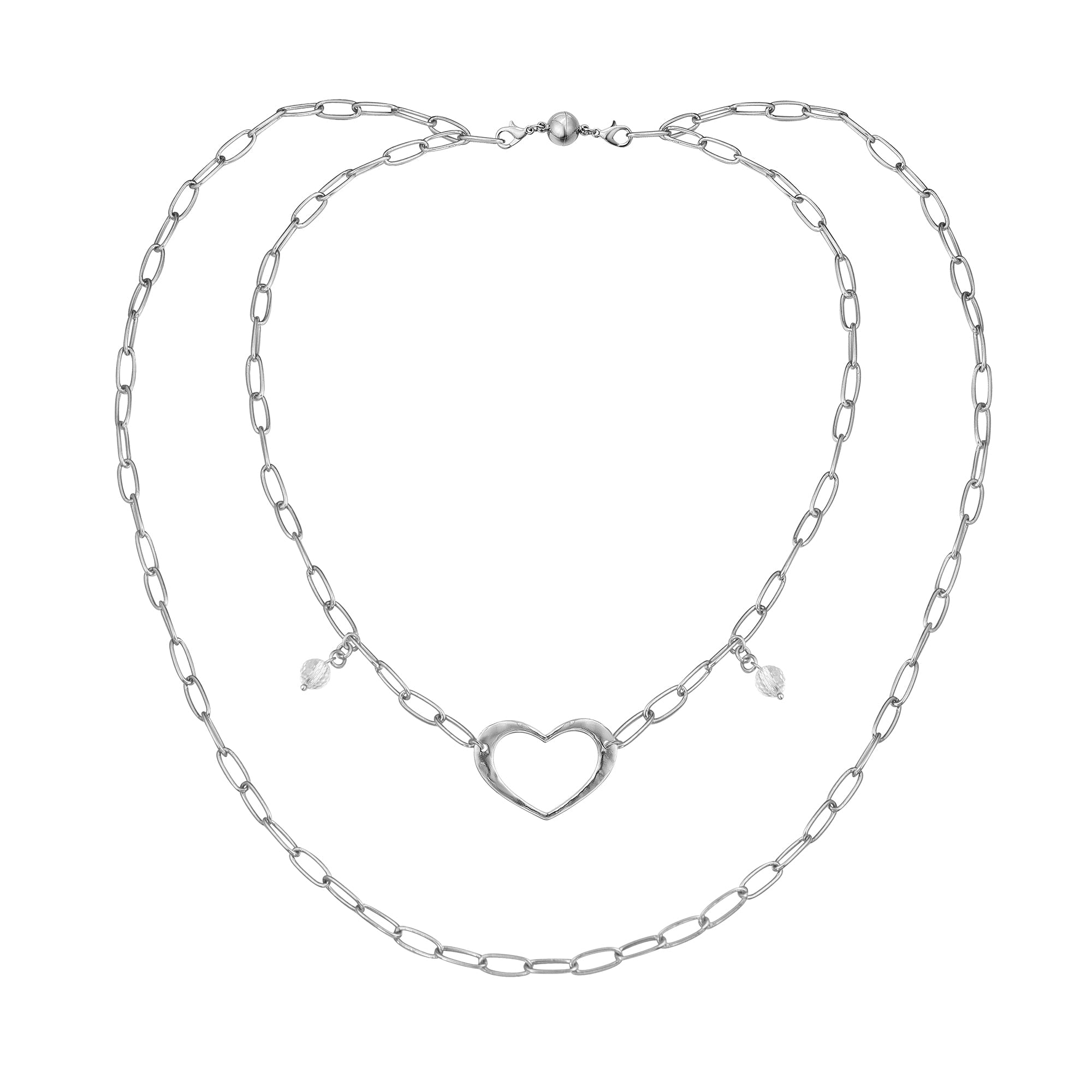 Love Open Heart Long Chain Necklace - Che Cose Belle