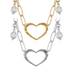 Love Open Heart Long Chain Necklace - Che Cose Belle
