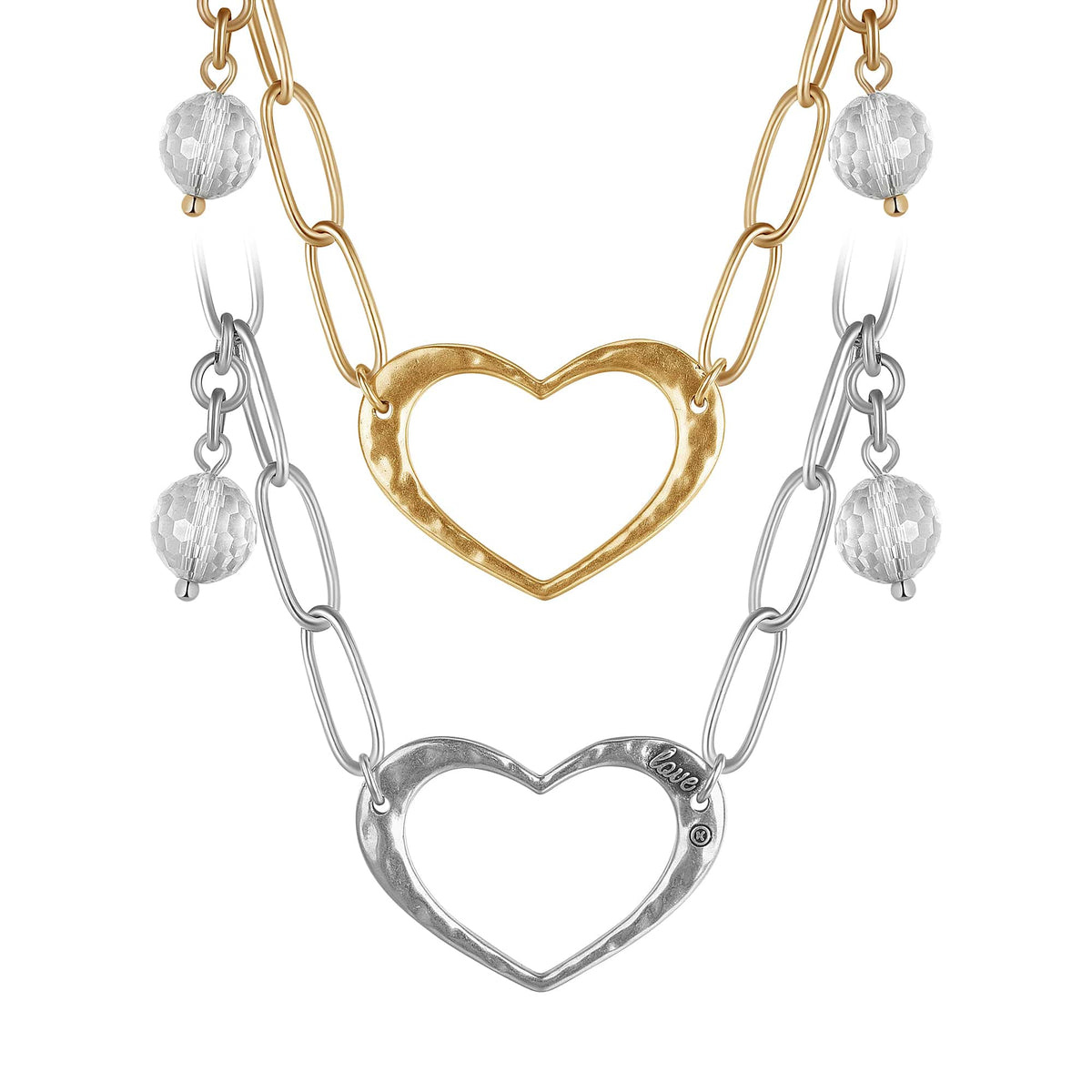 Love Open Heart Long Chain Necklace - Che Cose Belle