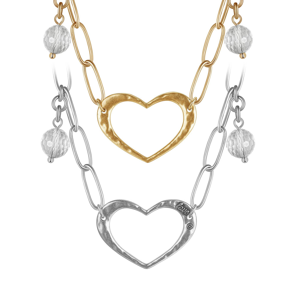 Love Open Heart Long Chain Necklace - Che Cose Belle