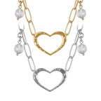 Love Open Heart Long Chain Necklace - Che Cose Belle