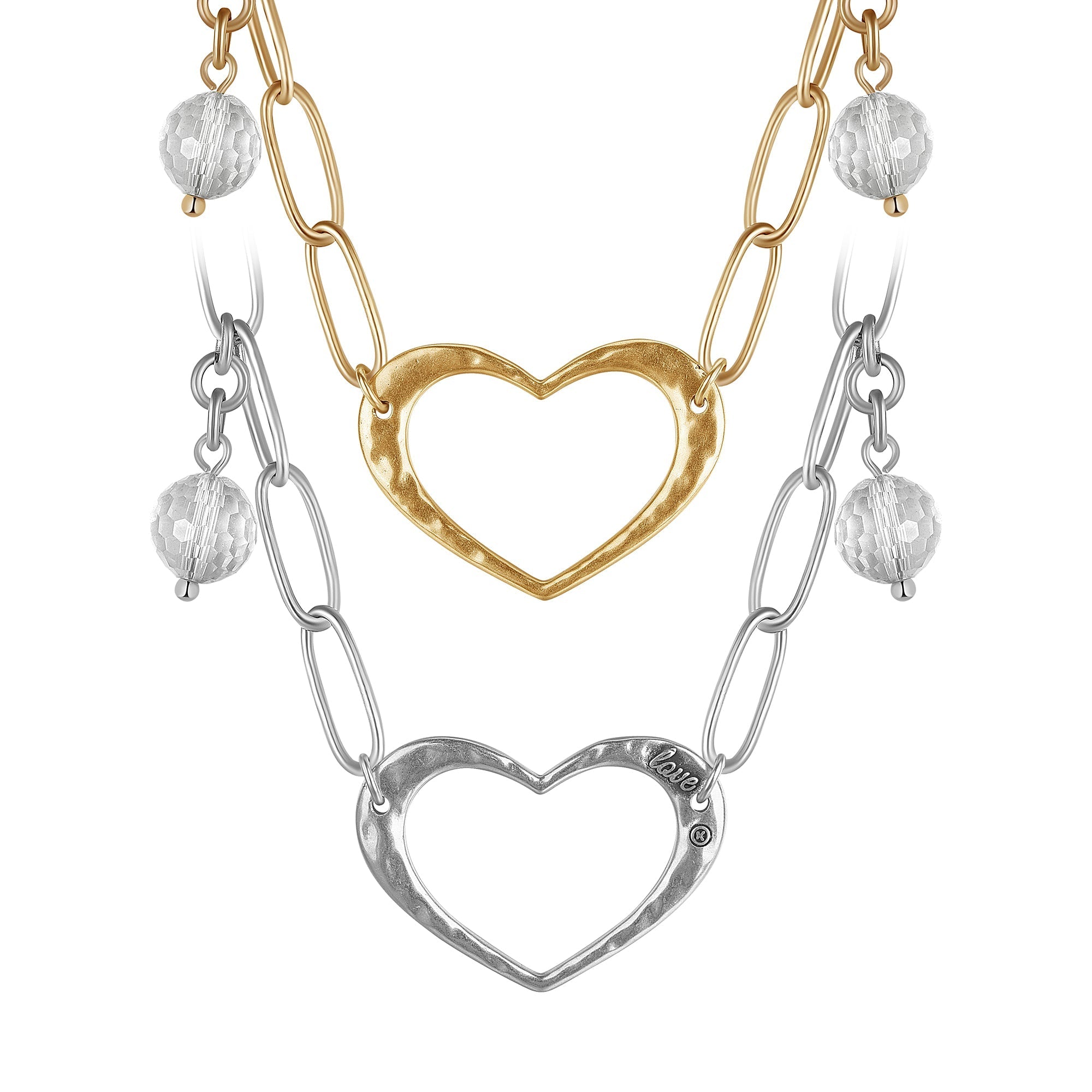 Love Open Heart Long Chain Necklace - Che Cose Belle