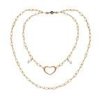 Love Open Heart Long Chain Necklace - Che Cose Belle