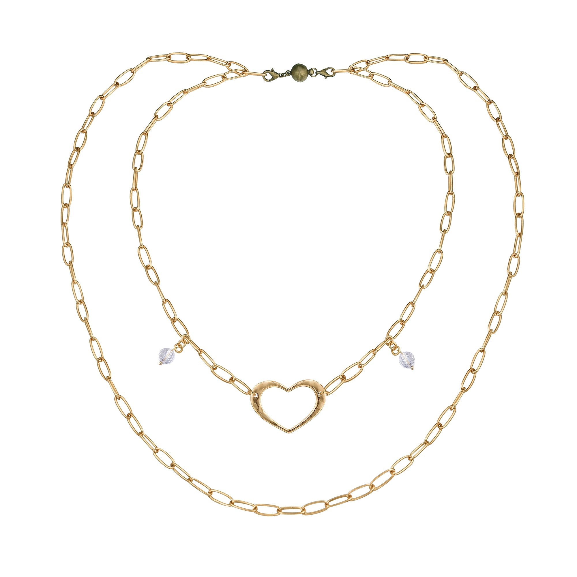 Love Open Heart Long Chain Necklace - Che Cose Belle