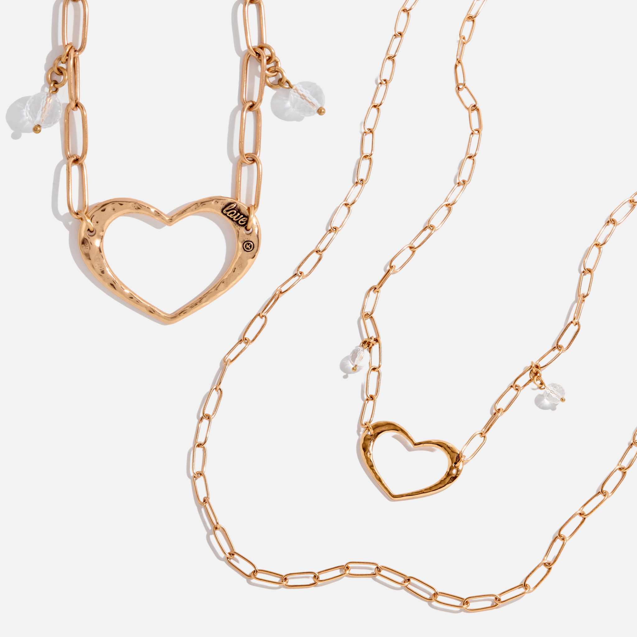 Love Open Heart Long Chain Necklace - Che Cose Belle