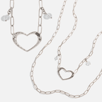 Love Open Heart Long Chain Necklace - Che Cose Belle