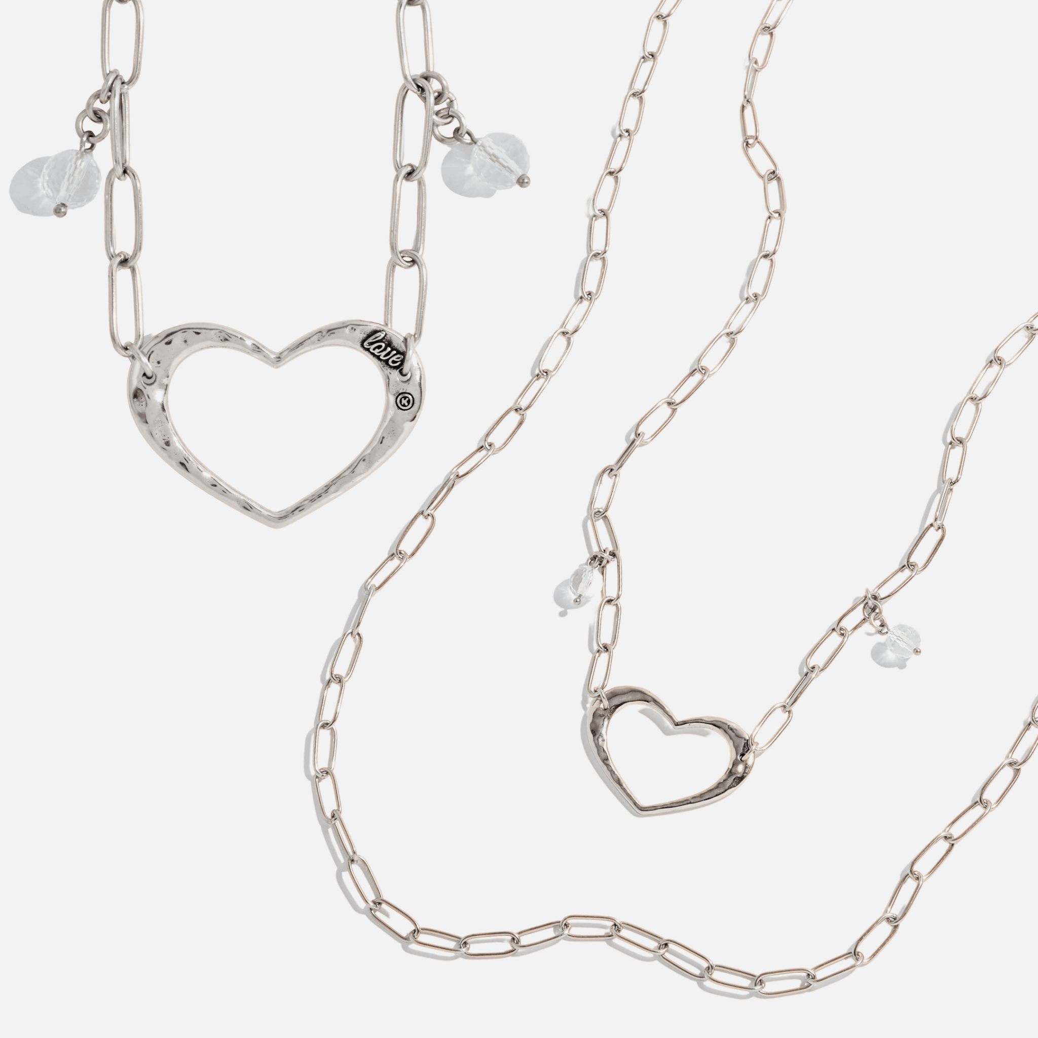 Love Open Heart Long Chain Necklace - Che Cose Belle