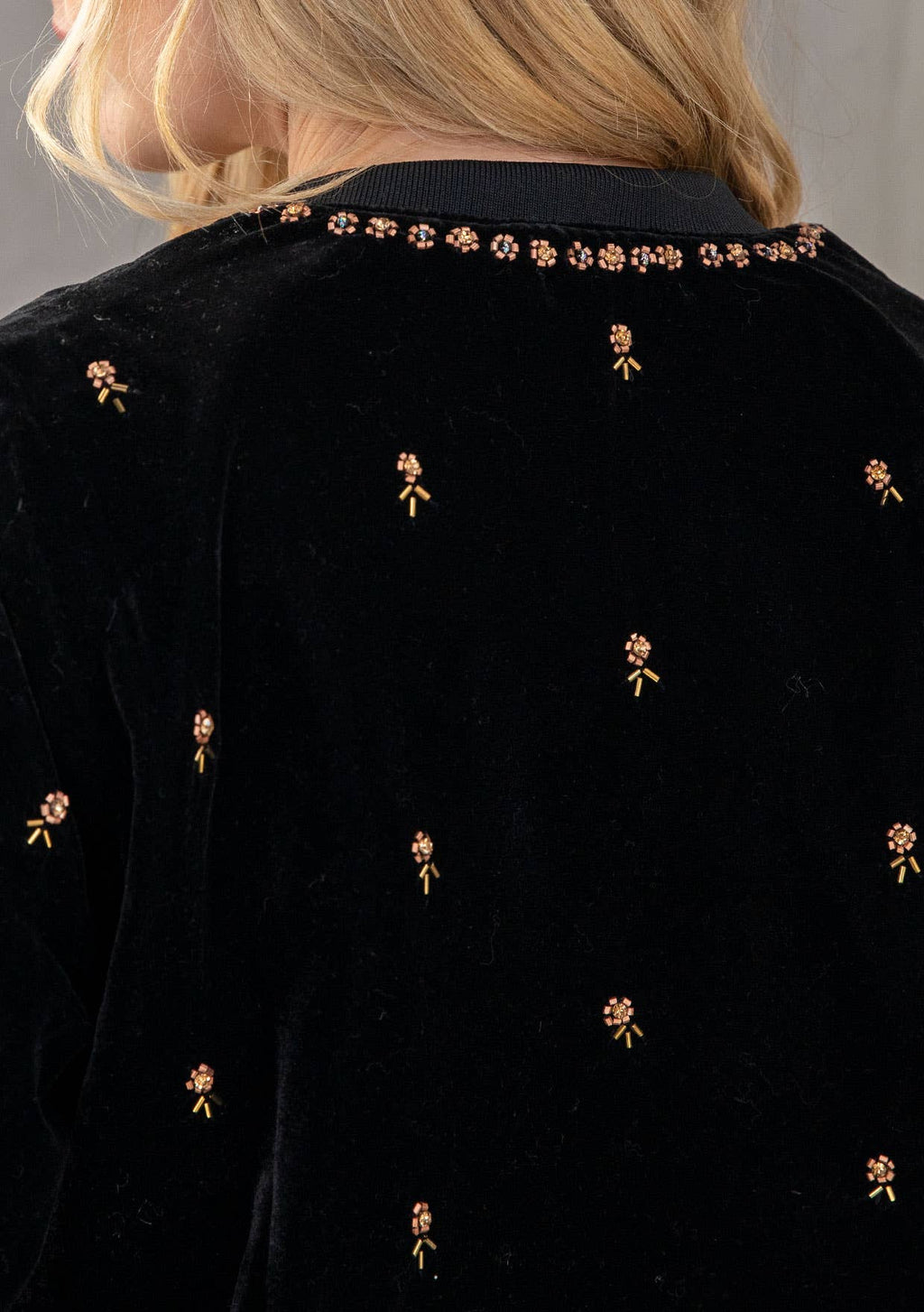 Lovestitch Beaded Velvet Bomber Jacket - Che Cose Belle