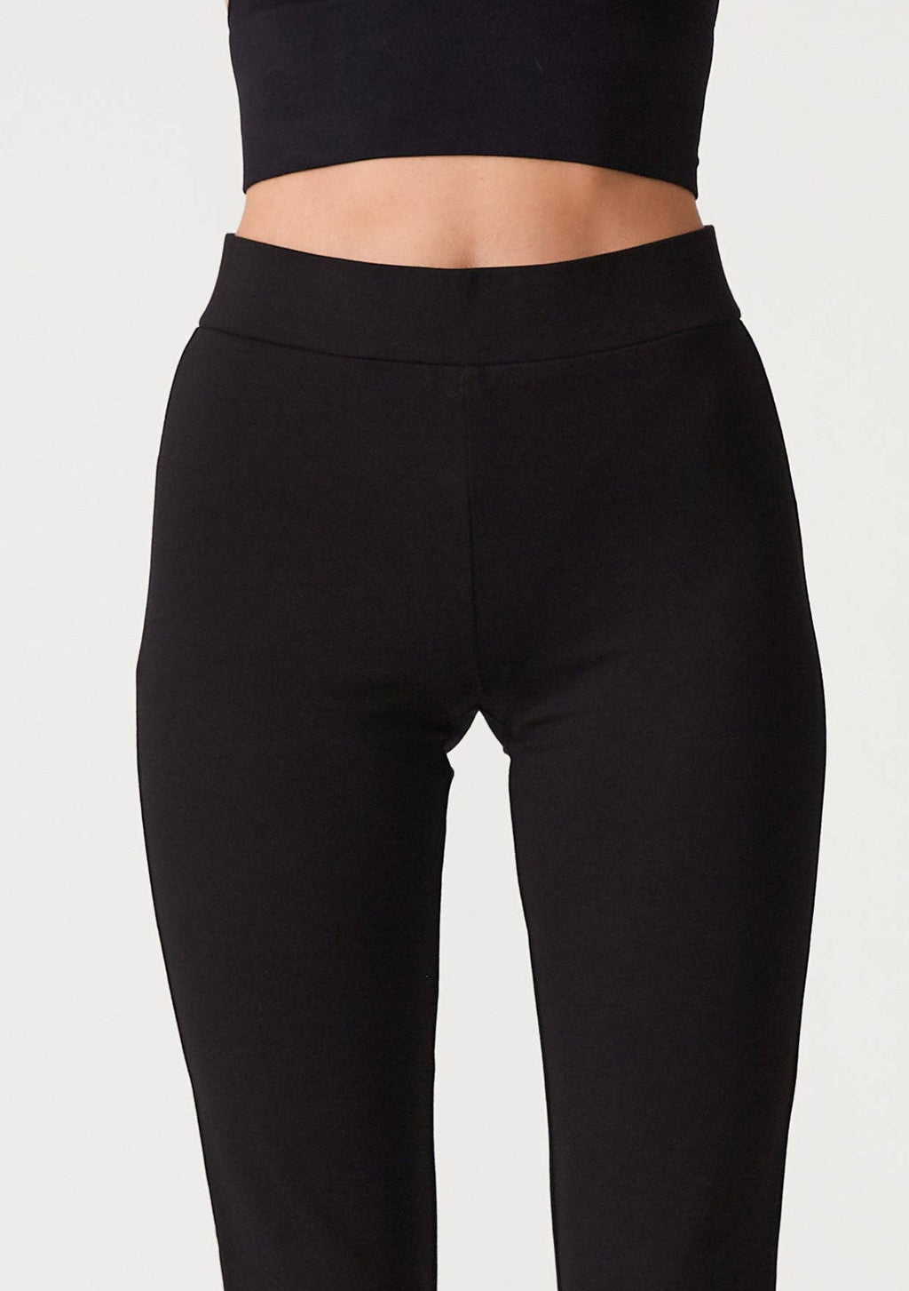 Lovestitch Solid Ponte Flared Legging: Black - Che Cose Belle