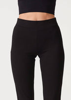 Lovestitch Solid Ponte Flared Legging: Black - Che Cose Belle