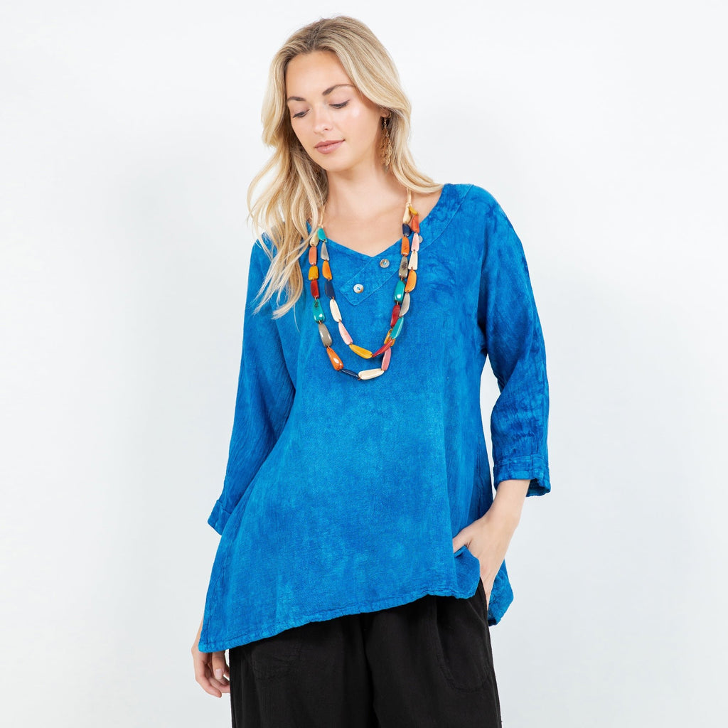 Lu V-Neck Top 100% Cotton Gauze - Che Cose Belle