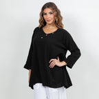 Lu V-Neck Top 100% Cotton Gauze - Che Cose Belle