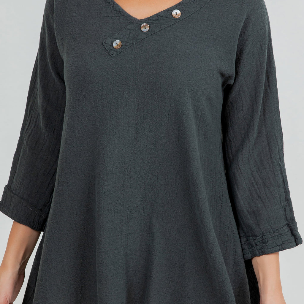Lu V-Neck Top 100% Cotton Gauze - Che Cose Belle