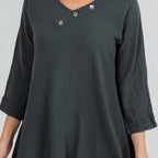 Lu V-Neck Top 100% Cotton Gauze - Che Cose Belle