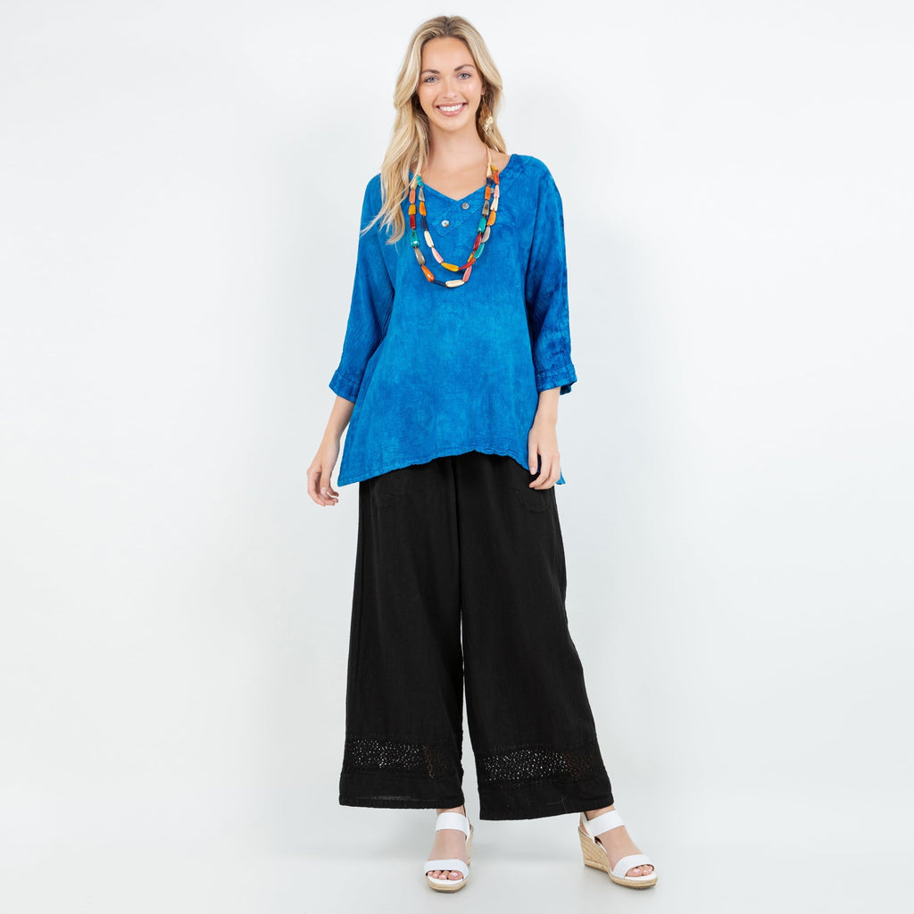 Lu V-Neck Top 100% Cotton Gauze - Che Cose Belle