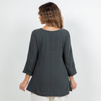 Lu V-Neck Top 100% Cotton Gauze - Che Cose Belle