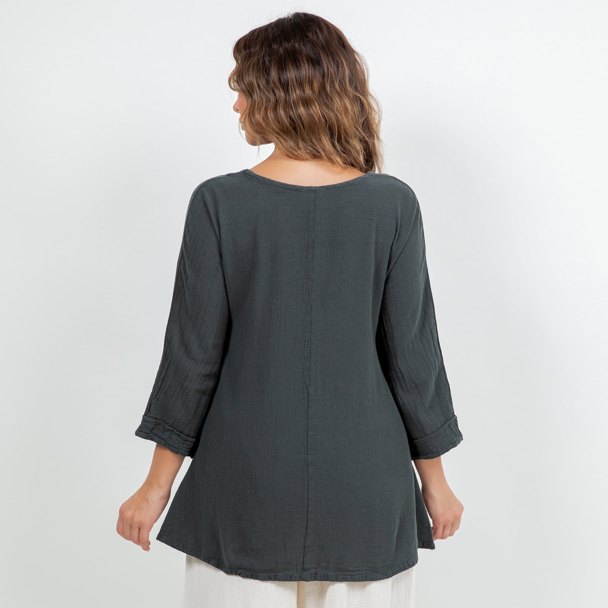 Lu V-Neck Top 100% Cotton Gauze - Che Cose Belle