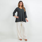 Lu V-Neck Top 100% Cotton Gauze - Che Cose Belle