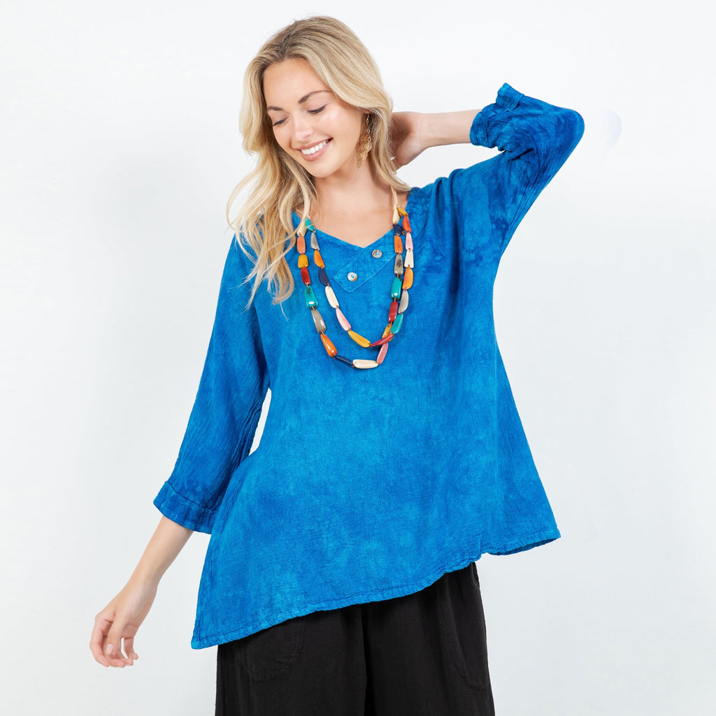 Lu V-Neck Top 100% Cotton Gauze - Che Cose Belle