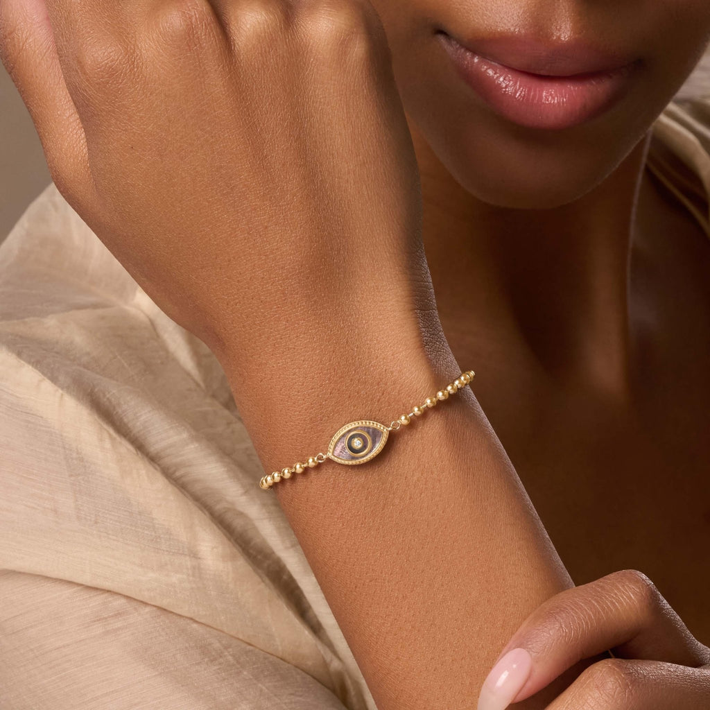 Lucky Charisma Evil Eye Mother of Pearl Bracelet - Che Cose Belle