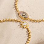 Lucky Charisma Evil Eye Mother of Pearl Bracelet - Che Cose Belle