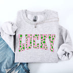 Lucky, Collegiate, Varsity, Vintage, St Patrick's Day, Shamrock, Clover, Lucky, Leprechaun Sweatshirt - Che Cose Belle
