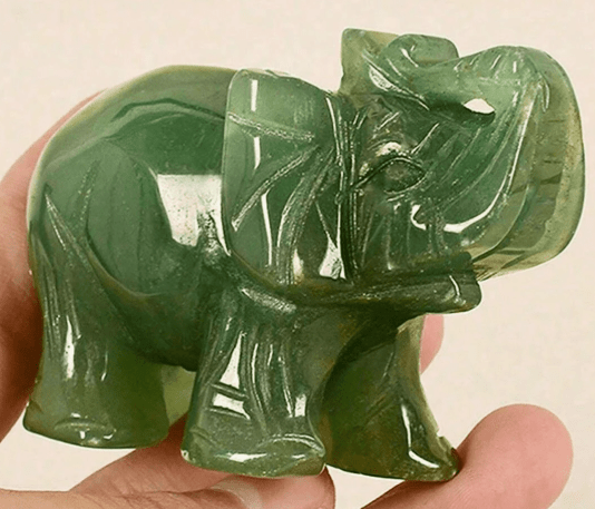 Lucky Elephant Jade Stone Figurine – 1.25 to 1.5 Inch - Che Cose Belle