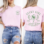 Lucky Girl Social Club, St Patrick's Day, Shamrock, Clover, Lucky, Leprechaun Tshirt Comfort Colors T-Shirt - Che Cose Belle