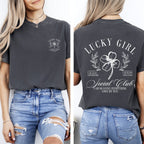 Lucky Girl Social Club, St Patrick's Day, Shamrock, Clover, Lucky, Leprechaun Tshirt Comfort Colors T-Shirt - Che Cose Belle