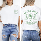 Lucky Girl Social Club, St Patrick's Day, Shamrock, Clover, Lucky, Leprechaun Tshirt Comfort Colors T-Shirt - Che Cose Belle