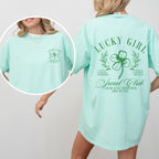 Lucky Girl Social Club, St Patrick's Day, Shamrock, Clover, Lucky, Leprechaun Tshirt Comfort Colors T-Shirt - Che Cose Belle