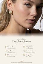 Luna Waterproof Dainty Triangle Zircon Pave Stud - Che Cose Belle