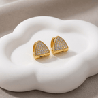 Luna Waterproof Dainty Triangle Zircon Pave Stud - Che Cose Belle