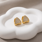 Luna Waterproof Dainty Triangle Zircon Pave Stud