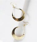 Lunar Crescent Hammered Hoop Earrings - Che Cose Belle