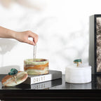 Luxury Natural Jade Marble Storage Jar With Lid for Candy Jewelry Cosmetics - Che Cose Belle